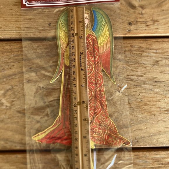 NOS VTG 1995 Shackman Diecut 15th Century Angel Tree Topper 11 Inch Tall - Picture 4 of 8